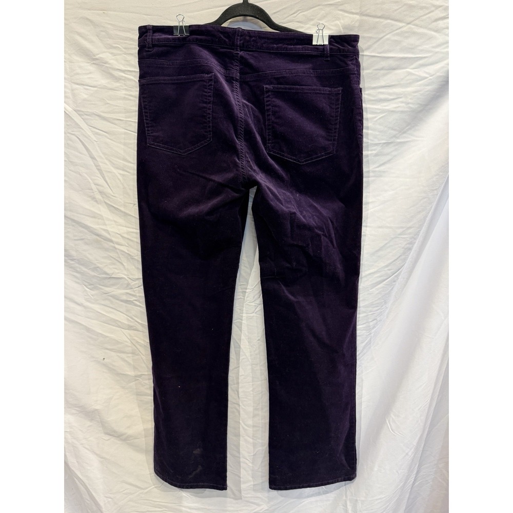 Chaps Women's Purple Corduroy Pants Straight Leg Zip Button Pocket Casual - Picture 4 of 6